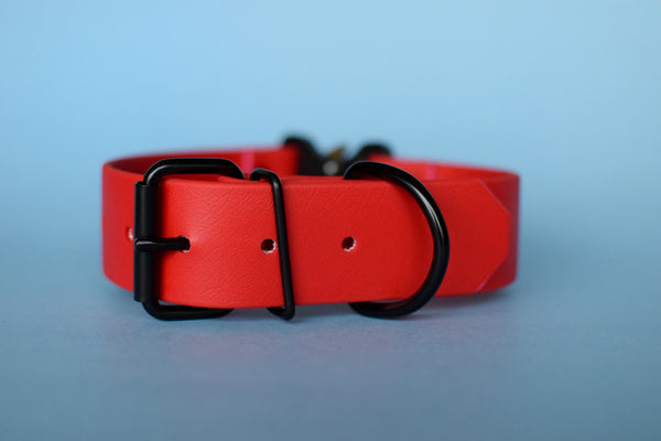 PREMADE COLLECTION - Red & Black Biothane Dog Collar