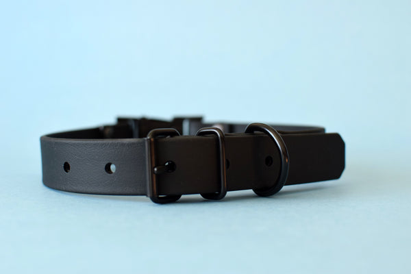 HARDWARE RETIREMENT SALE - Black & Black Biothane Dog Collar