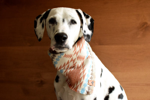 SEDONA Luxe Fringed Flannel Dog Bandana - Snap/Tie On Cotton Scarf