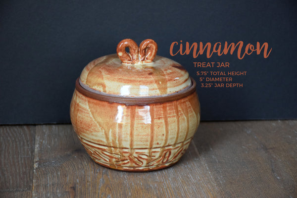 DDG Nourish Stoneware Collection: CINNAMON, Lidded Treat Jar