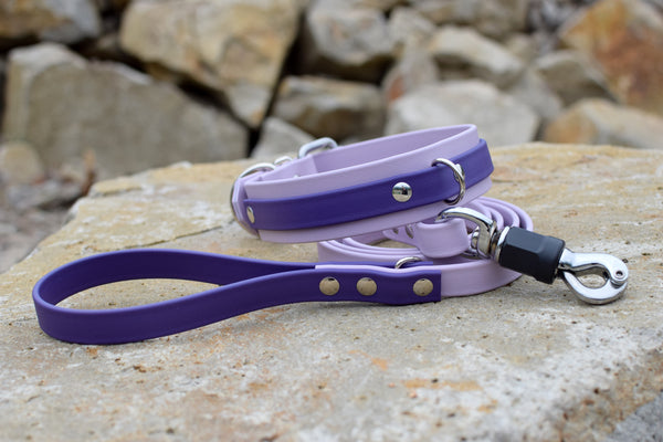 PREMADE COLLECTION - Pastel Purple & Purple Biothane Dog Collar