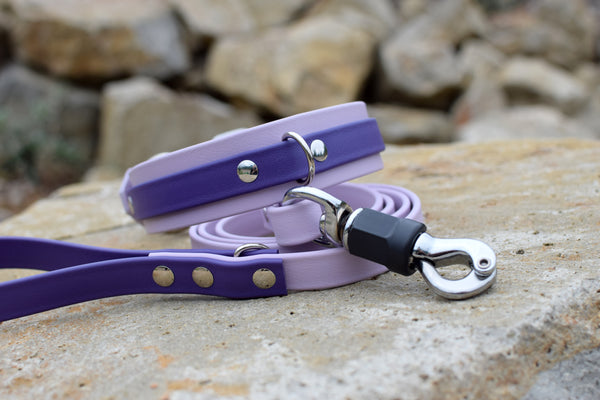 PREMADE COLLECTION - Pastel Purple & Purple Biothane Dog Collar