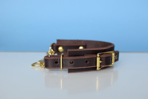EXCLUSIVE LEATHER COLLECTION - Mahogany Leather Martingale Collar