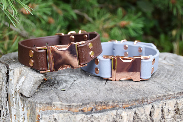 Design Your Own - The Elessar QR BT Collar, 1" Biothane & Rose Gold Dog Collar