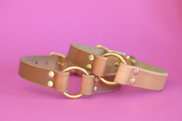 EXCLUSIVE LEATHER COLLECTION - Beech O-Ring Leather Collar