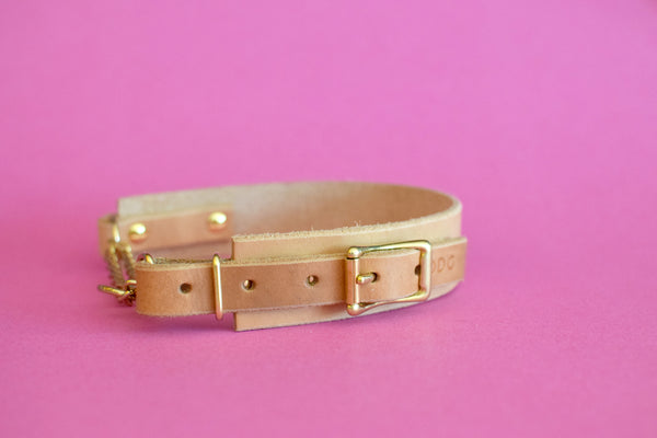 EXCLUSIVE LEATHER COLLECTION - Beech Leather Martingale Collar