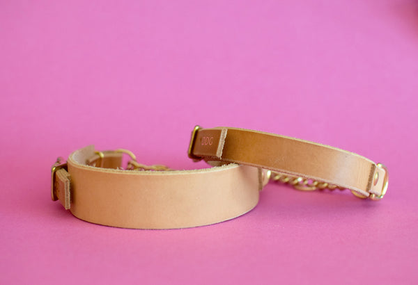 EXCLUSIVE LEATHER COLLECTION - Beech Leather Martingale Collar