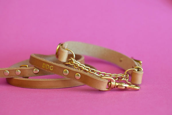 EXCLUSIVE LEATHER COLLECTION - Beech Leather Martingale Collar