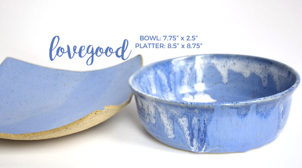 DDG Nourish Stoneware Collection: LOVEGOOD, Large Bowl & Platter Set