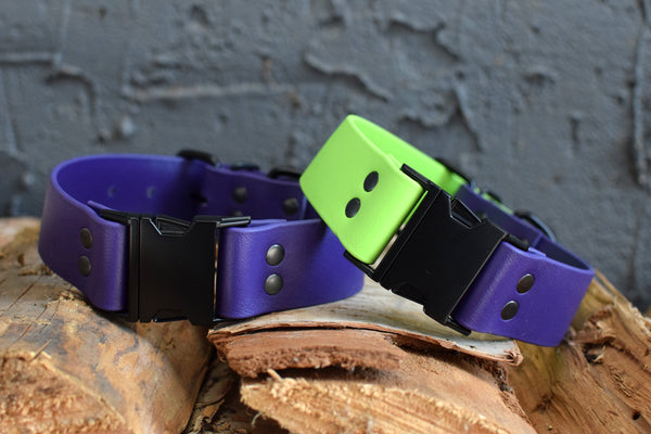 PREMADE COLLECTION - Purple & Black Biothane Dog Collar