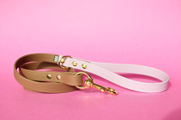 PREMADE COLLECTION - Coyote Brown & Pastel Purple Biothane Dog Leash