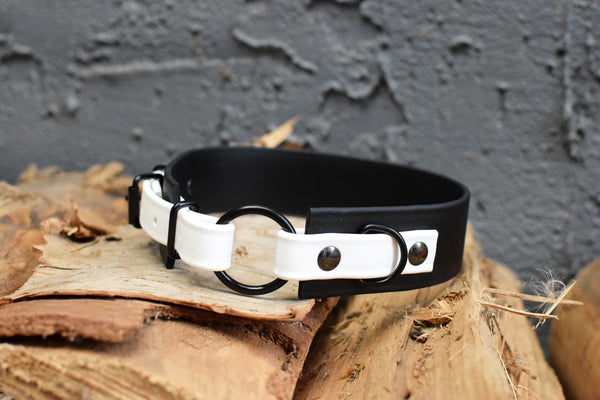 LUCI COLLECTION - Black & White Osgiliath Biothane Dog Collar