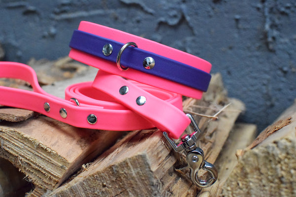 PREMADE COLLECTION - Hot Pink & Purple Biothane Dog Collar