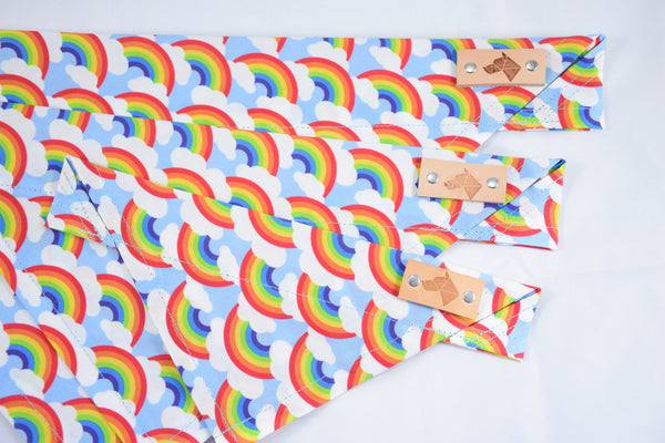 Dog Bandana - Rainbow Skies Pride Cotton Dog Scarf