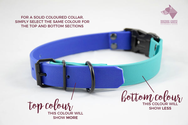 PREMADE COLLECTION - Navy & Fuchsia with Brass Biothane Dog Collar