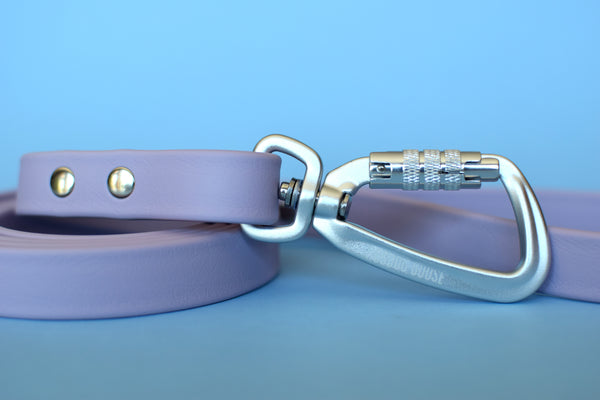 PREMADE COLLECTION - Pastel Purple & Nickel Biothane Dog Leash