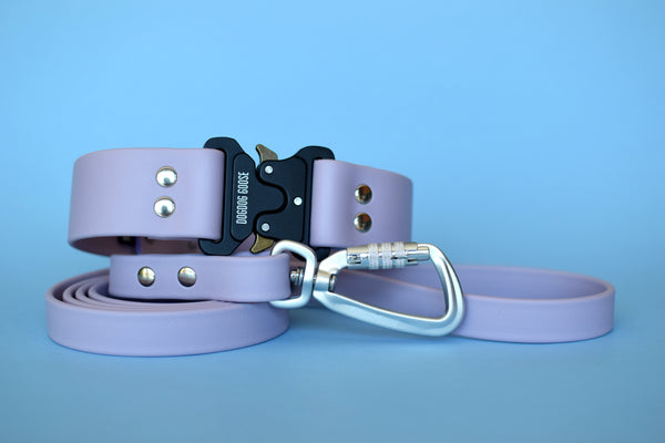 PREMADE COLLECTION - Pastel Purple & Nickel Biothane Dog Leash