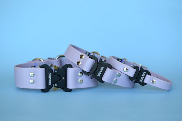 PREMADE COLLECTION - Pastel Purple & Nickel Biothane Dog Collar
