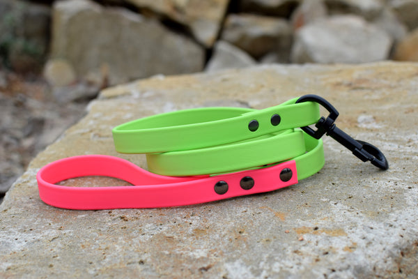 PREMADE COLLECTION - Lime & Hot Pink Biothane Dog Leash