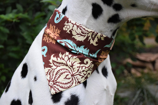 Dog Bandana - Autumn Filigree "Hope Heels" Rescue Series Cotton Dog Scarf